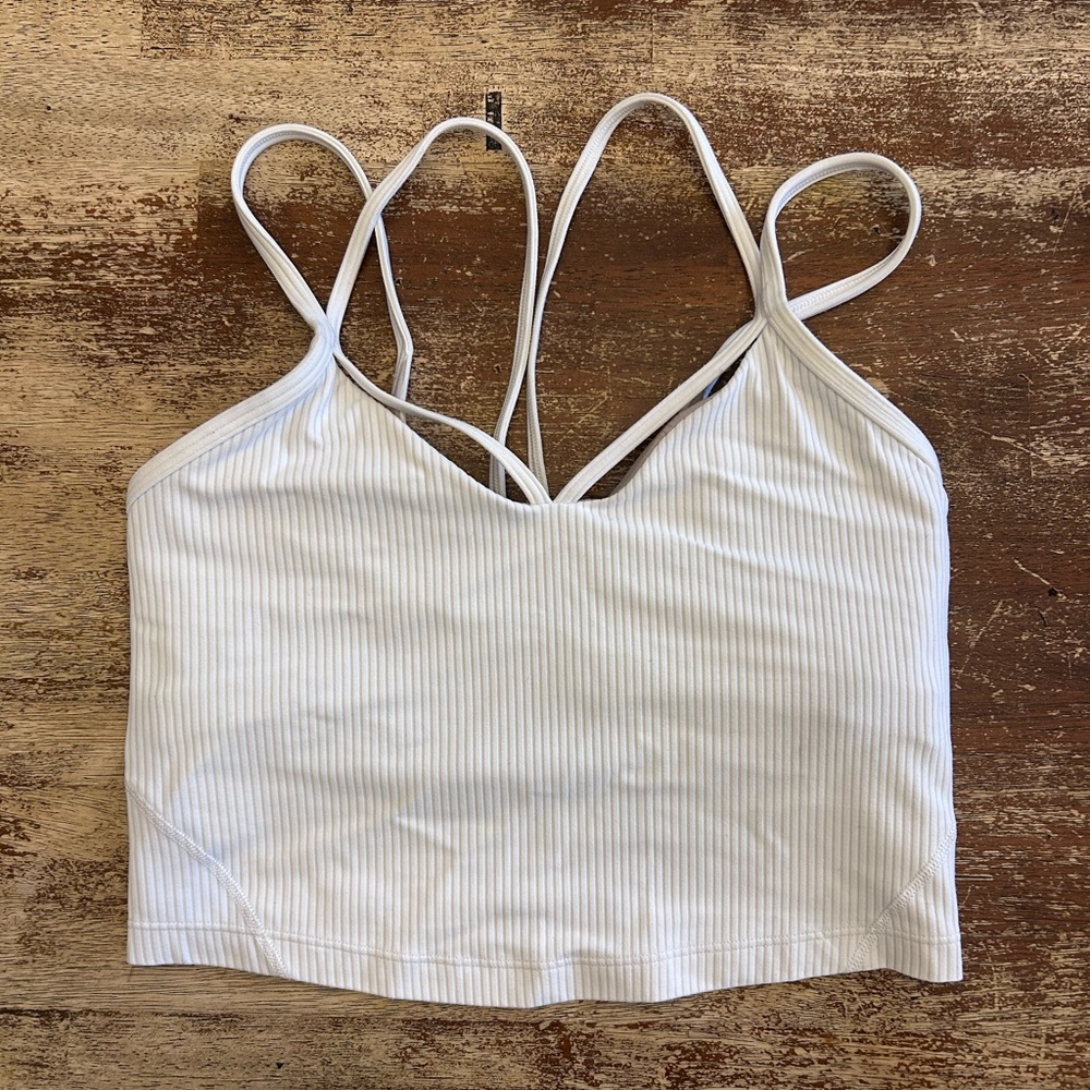 Lululemon Align White Ribbed Strappy Crop Tank